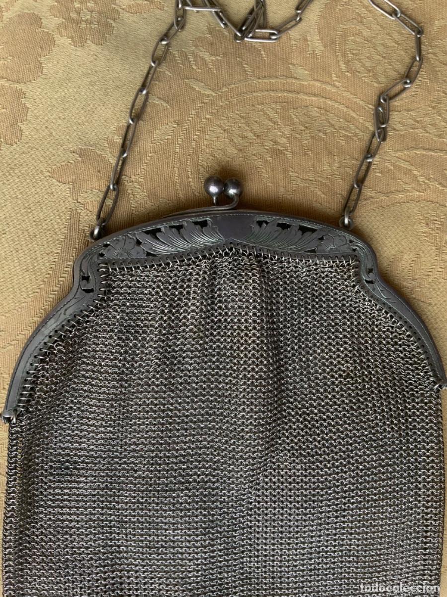 Vintage: ANTIGUO BOLSO ART DEC&Oacute; DE PLATA - Foto 4