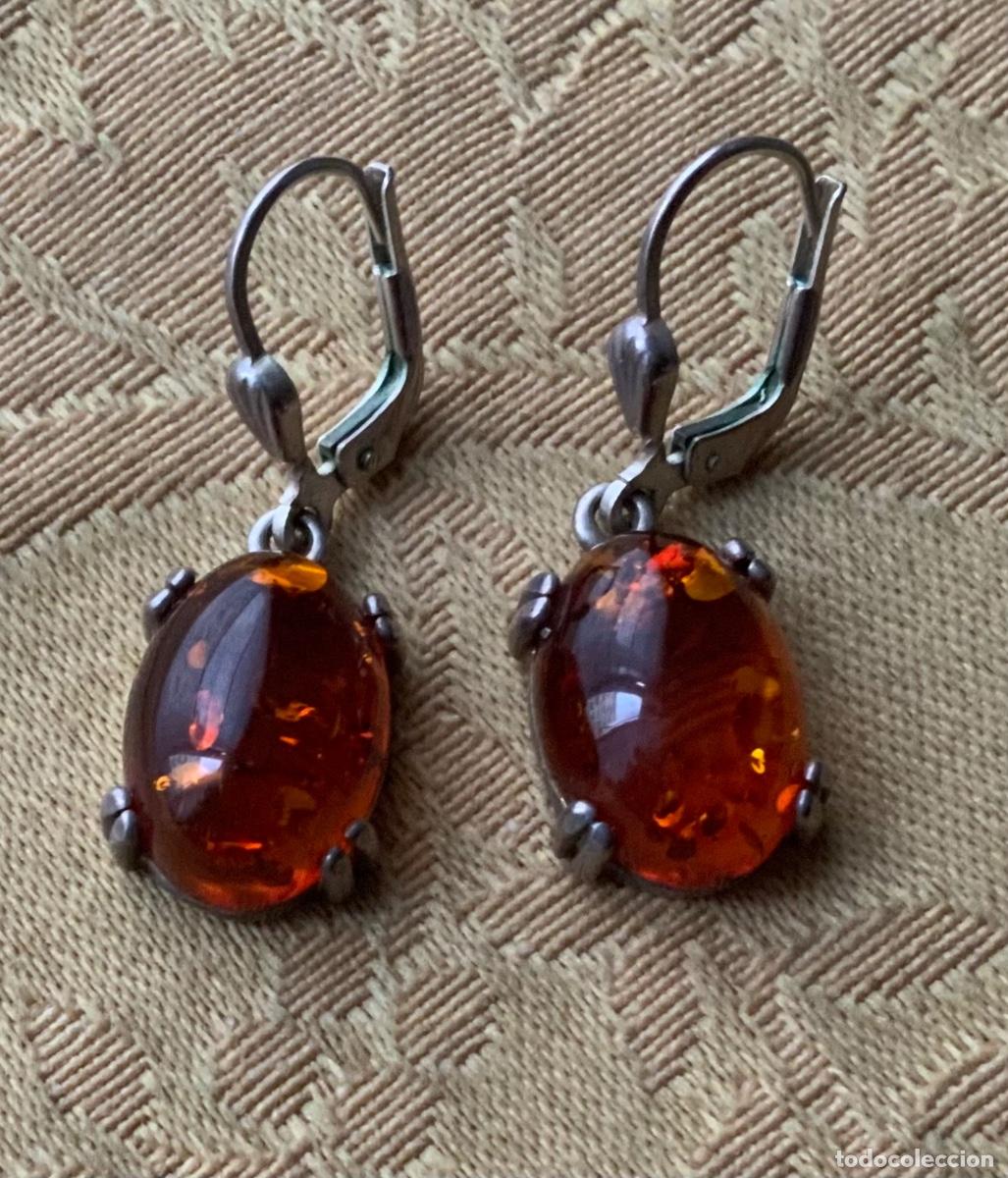 Vintage: PENDIENTES PLATA 925 Y AMBAR DEL B&Aacute;LTICO - Foto 1