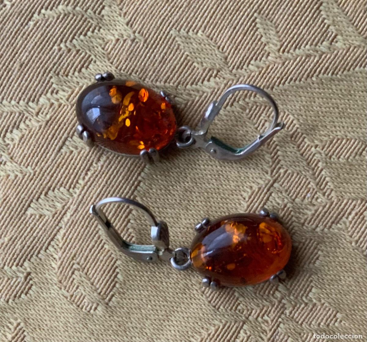 Vintage: PENDIENTES PLATA 925 Y AMBAR DEL B&Aacute;LTICO - Foto 3