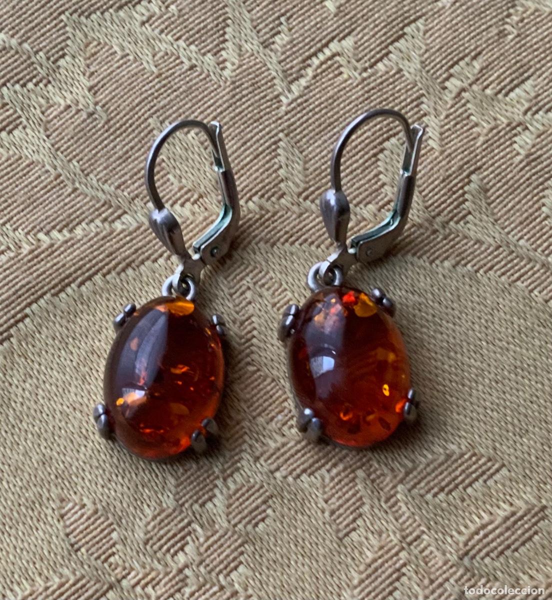 Vintage: PENDIENTES PLATA 925 Y AMBAR DEL B&Aacute;LTICO - Foto 5