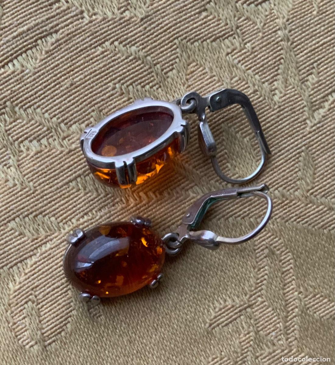 Vintage: PENDIENTES PLATA 925 Y AMBAR DEL B&Aacute;LTICO - Foto 6