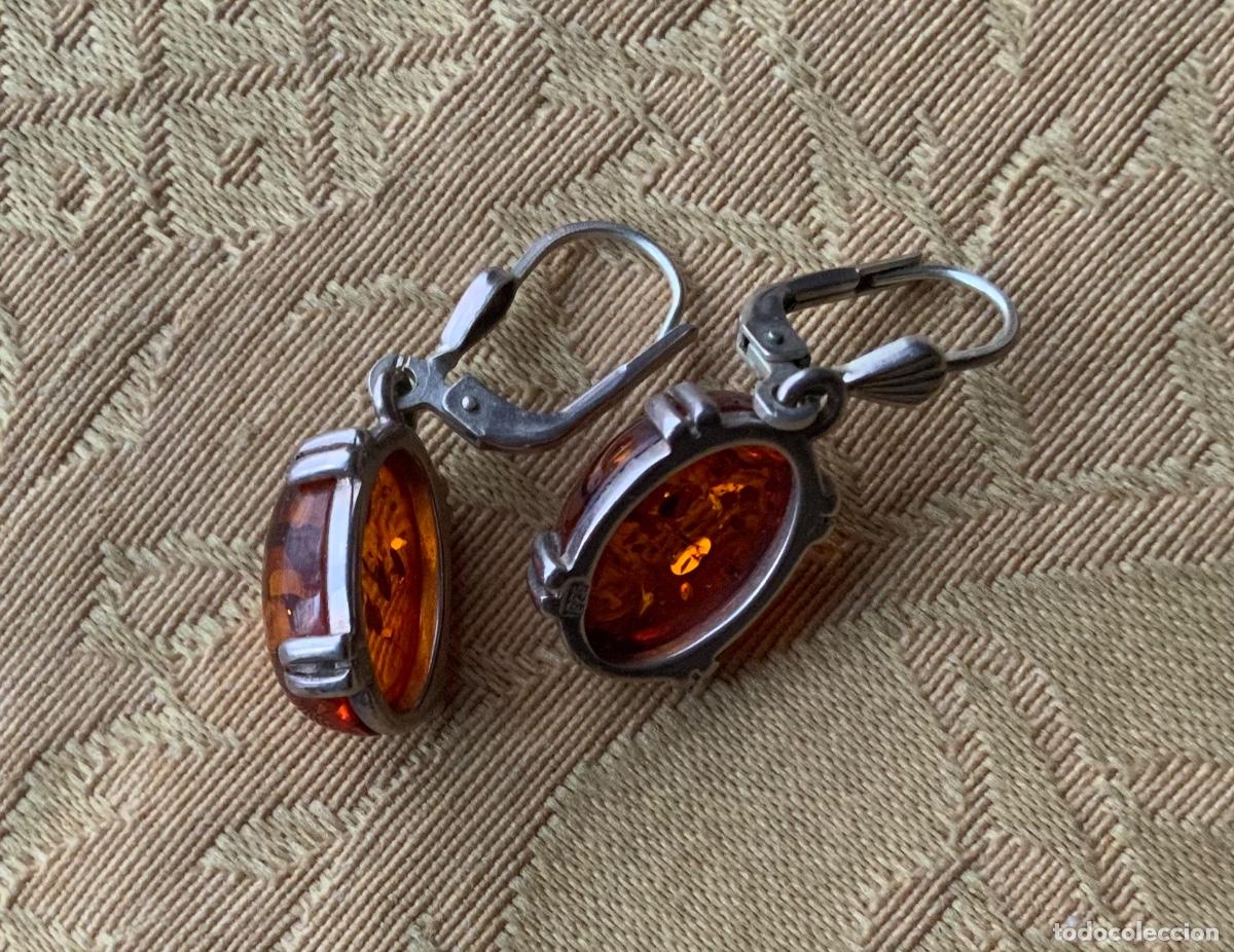 Vintage: PENDIENTES PLATA 925 Y AMBAR DEL B&Aacute;LTICO - Foto 7