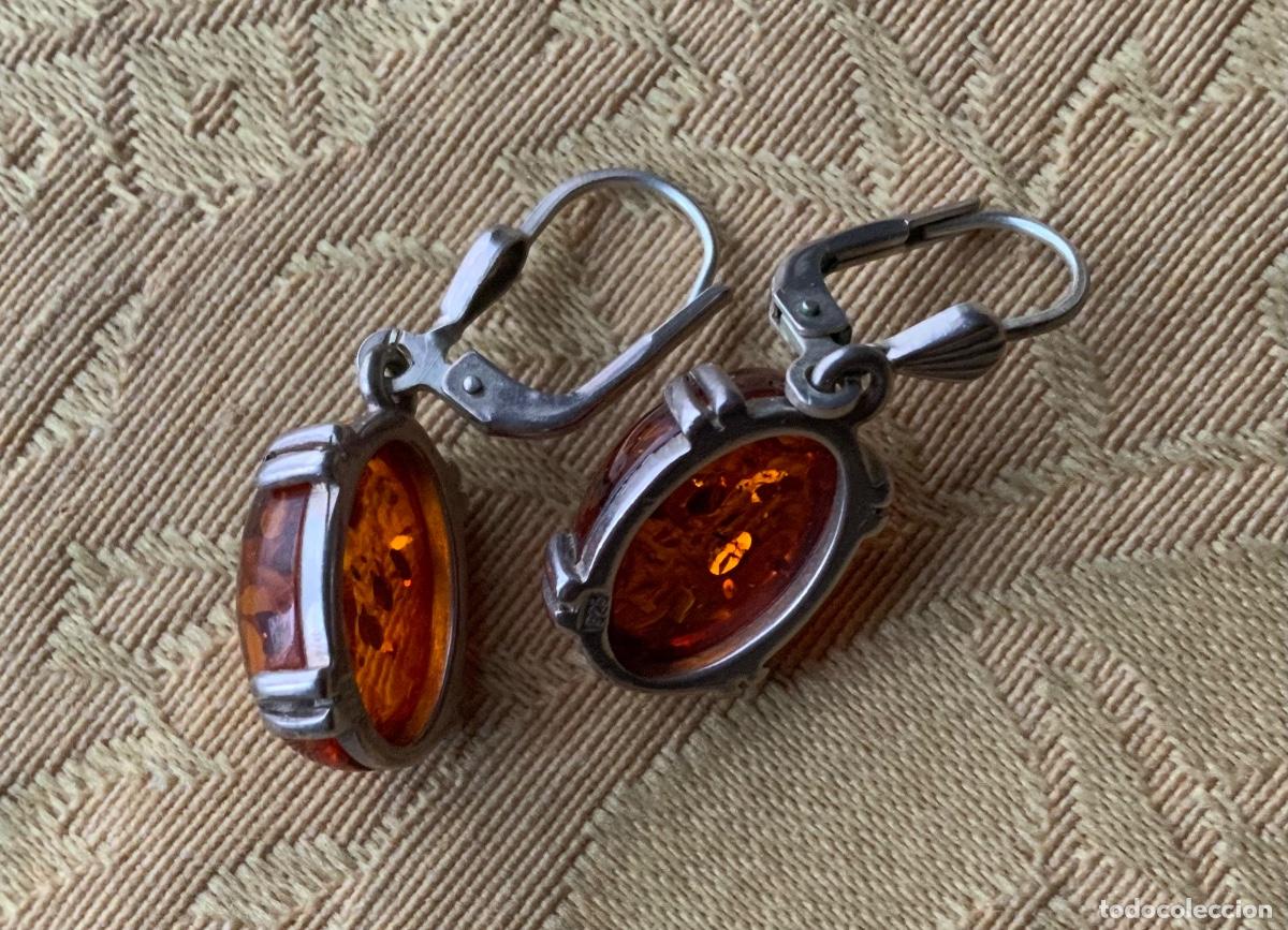 Vintage: PENDIENTES PLATA 925 Y AMBAR DEL B&Aacute;LTICO - Foto 8