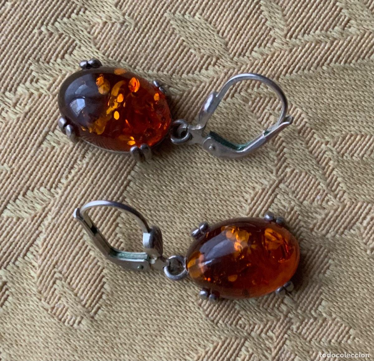 Vintage: PENDIENTES PLATA 925 Y AMBAR DEL B&Aacute;LTICO - Foto 9