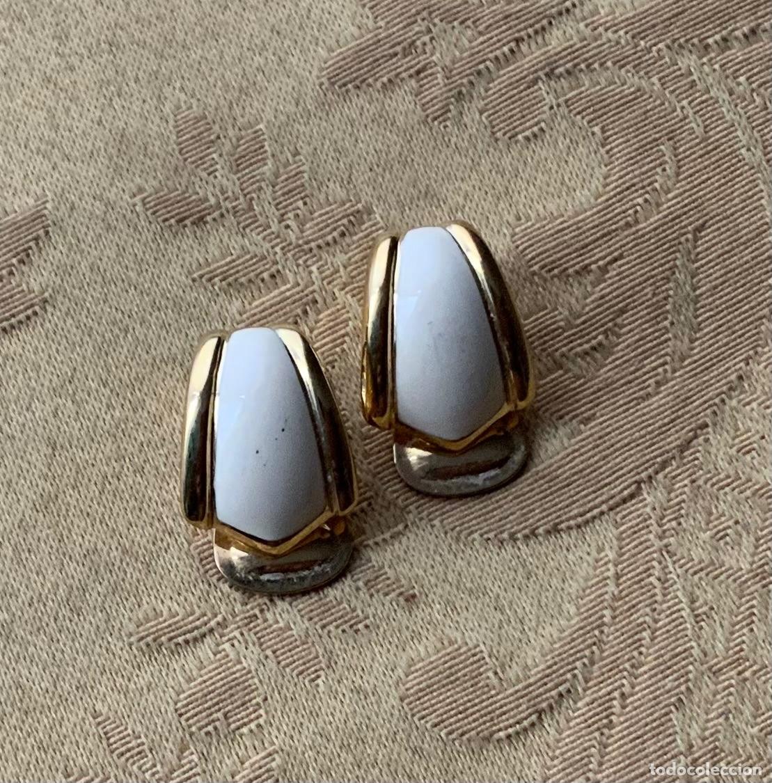Vintage: PENDIENTES A&Ntilde;O 70 ESMALTE BLANCO - Foto 8