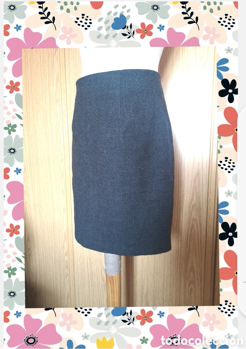 Vintage: Falda gris ejecutiva talla 44 - Foto 1