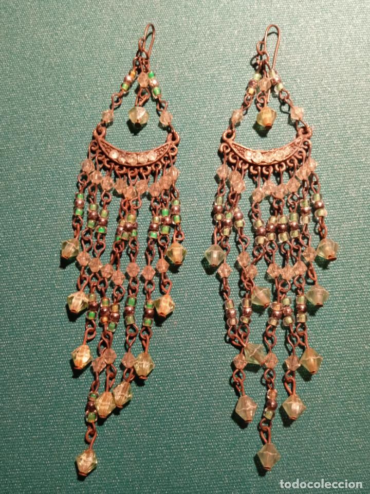 Vintage: LARGOS PENDIENTES DE GANCHO - 12 cm. aprox. - Foto 1