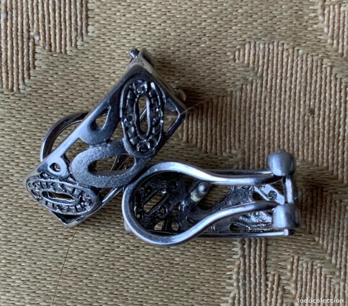 Vintage: PENDIENTES CIERRE OMEGA PLATA 925 - Foto 2