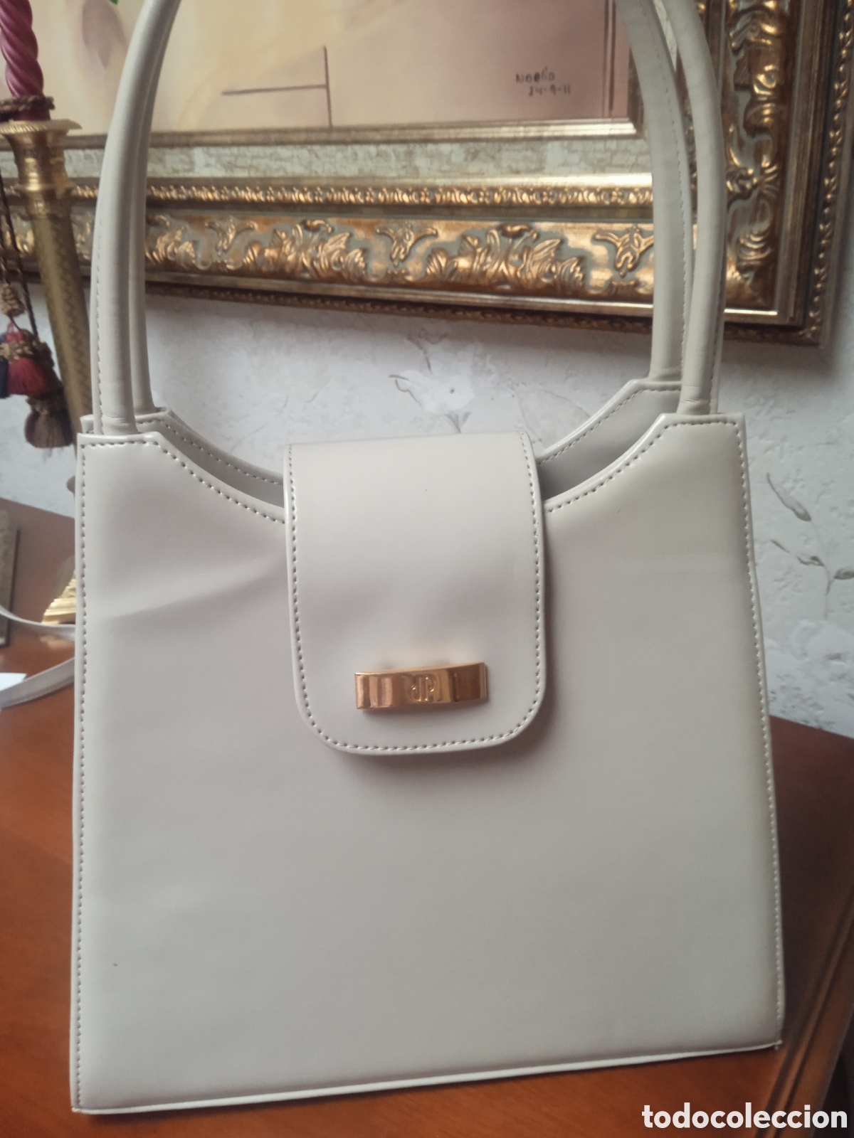 Vintage: Bolso en color beige claro - Foto 1