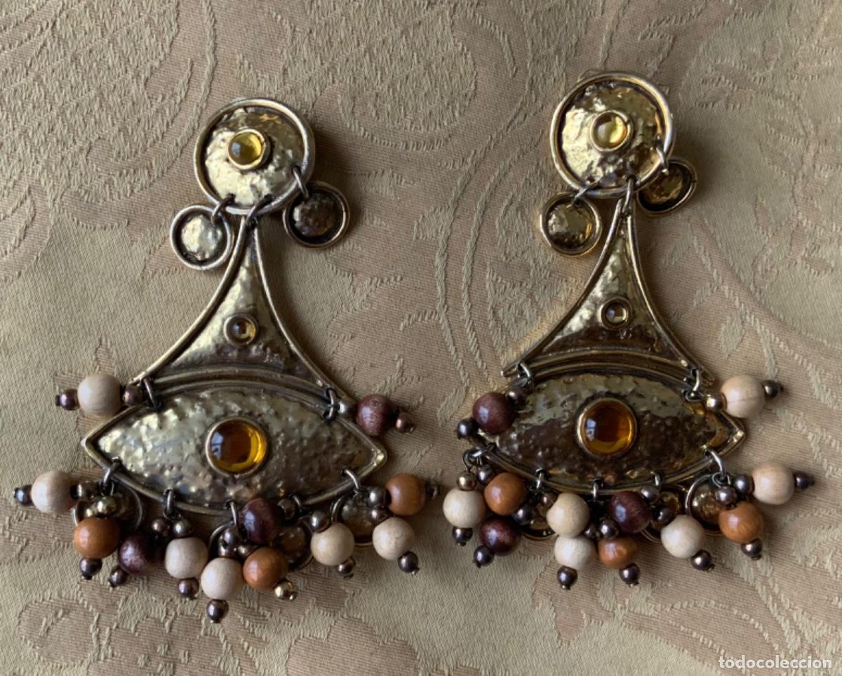 Vintage: PENDIENTES EXTRA LARGOS A&Ntilde;OS 80 10 CM - Foto 1