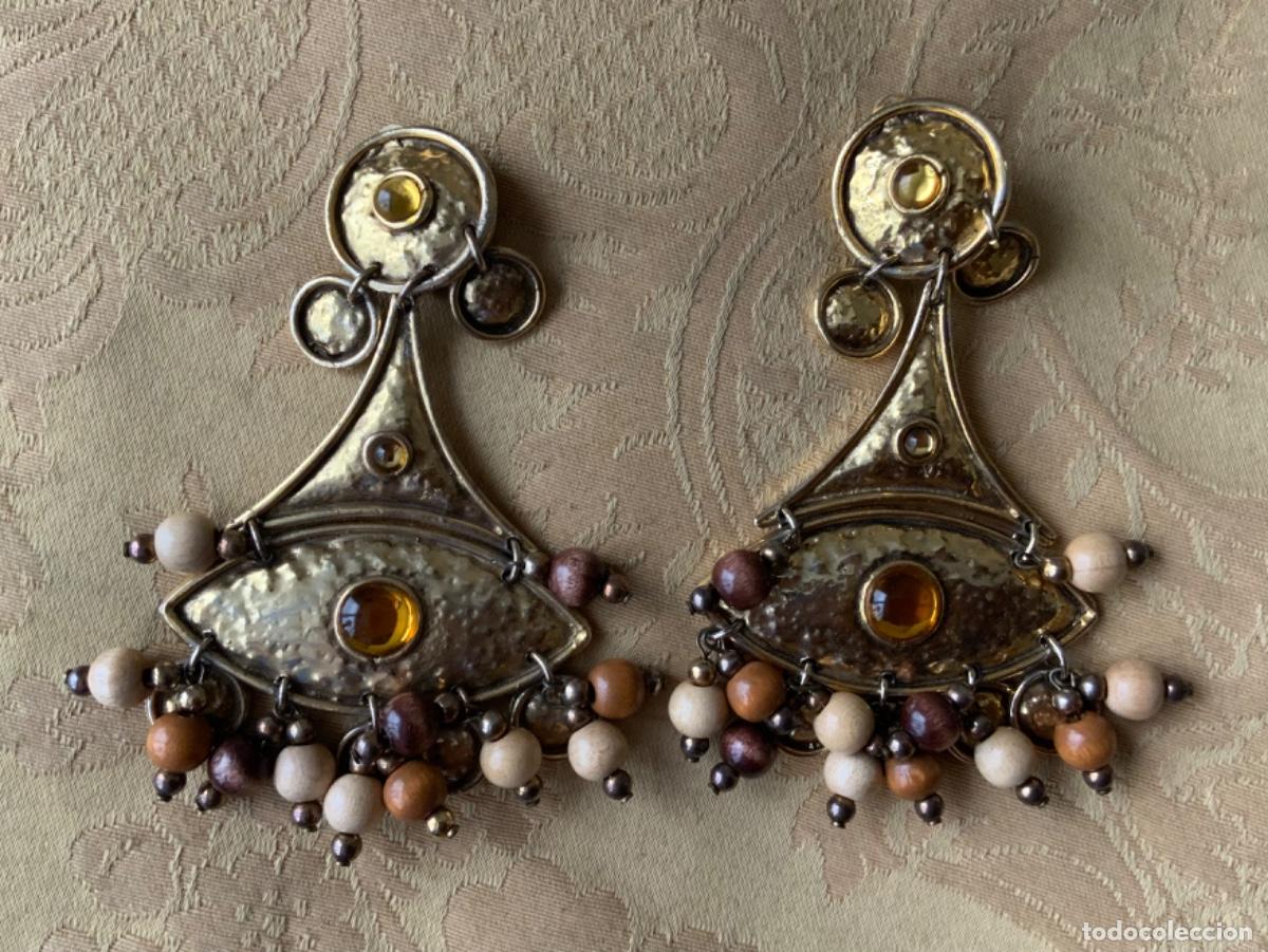 Vintage: PENDIENTES EXTRA LARGOS A&Ntilde;OS 80 10 CM - Foto 4