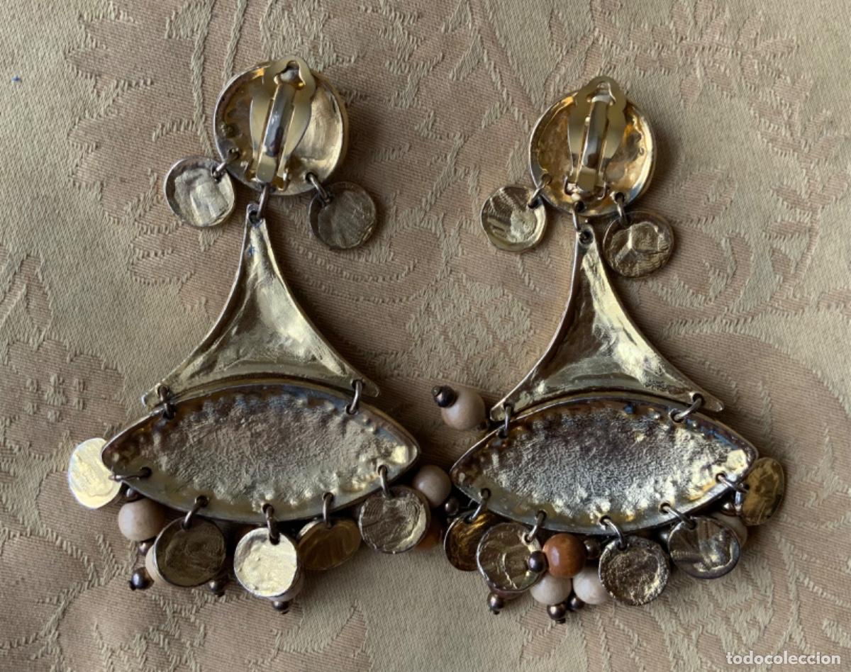 Vintage: PENDIENTES EXTRA LARGOS A&Ntilde;OS 80 10 CM - Foto 6