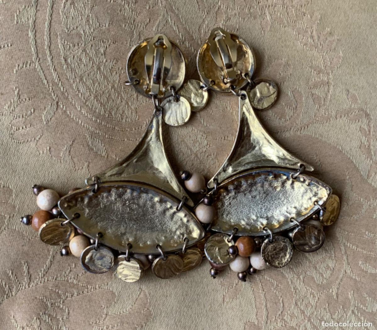 Vintage: PENDIENTES EXTRA LARGOS A&Ntilde;OS 80 10 CM - Foto 9
