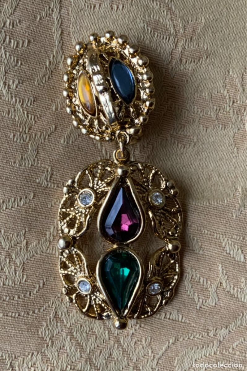 Vintage: PENDIENTES VINTAGE MARCA PG 7 CM LARGO - Foto 7