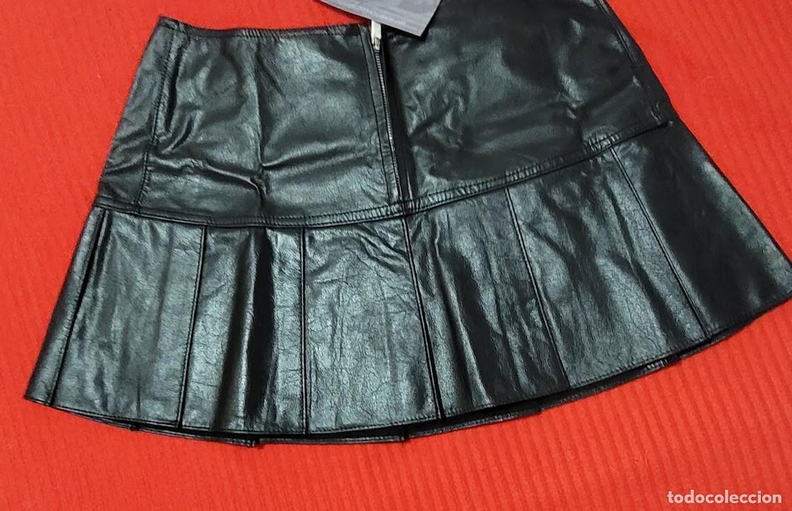 Vintage: Mini falda plisada de cuero - Foto 2
