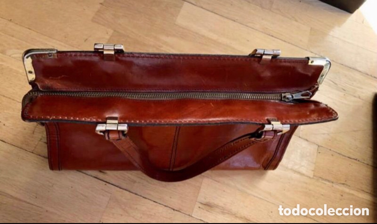 Vintage: Bolso piel marr&oacute;n. ASM - Foto 3