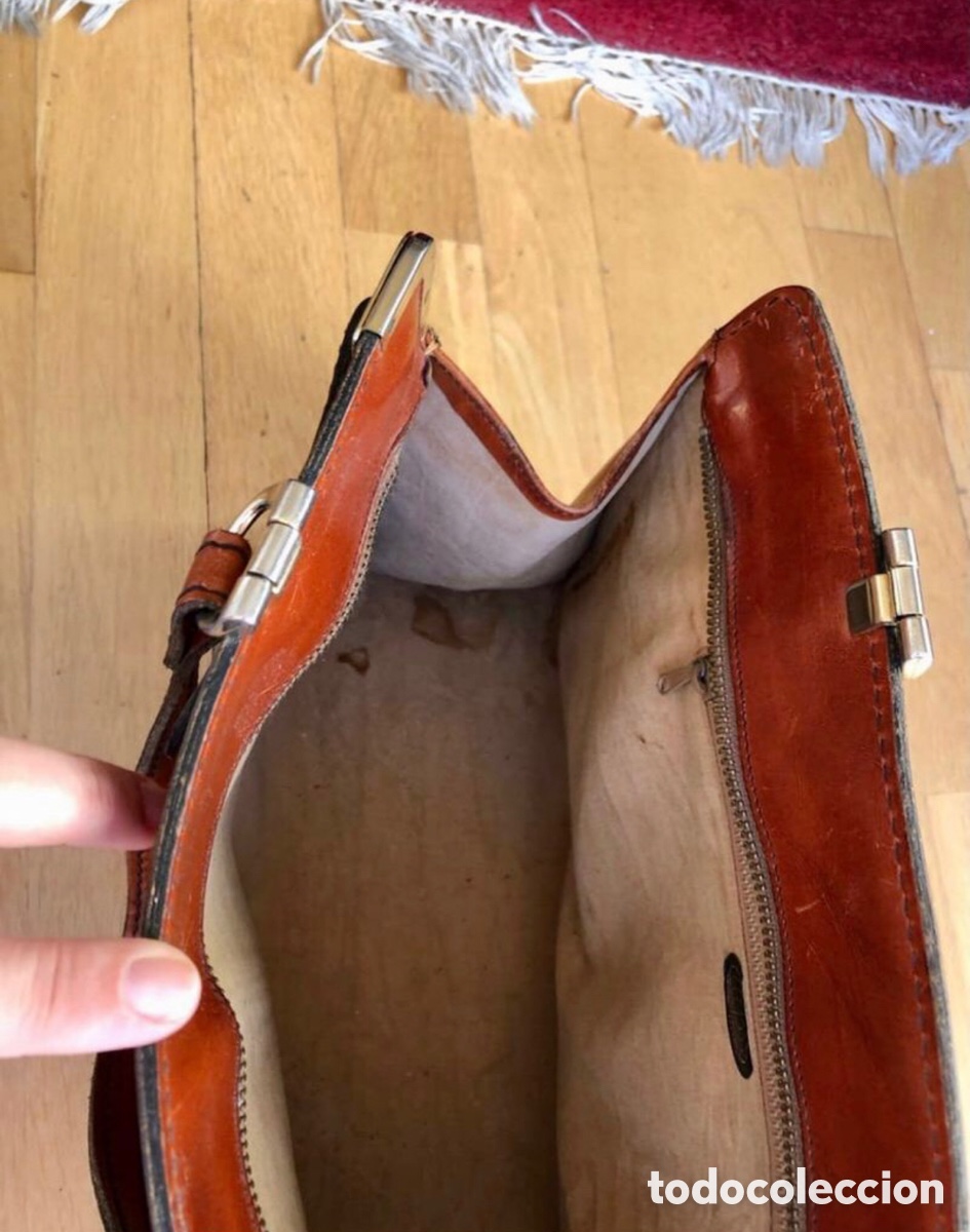 Vintage: Bolso piel marr&oacute;n. ASM - Foto 5
