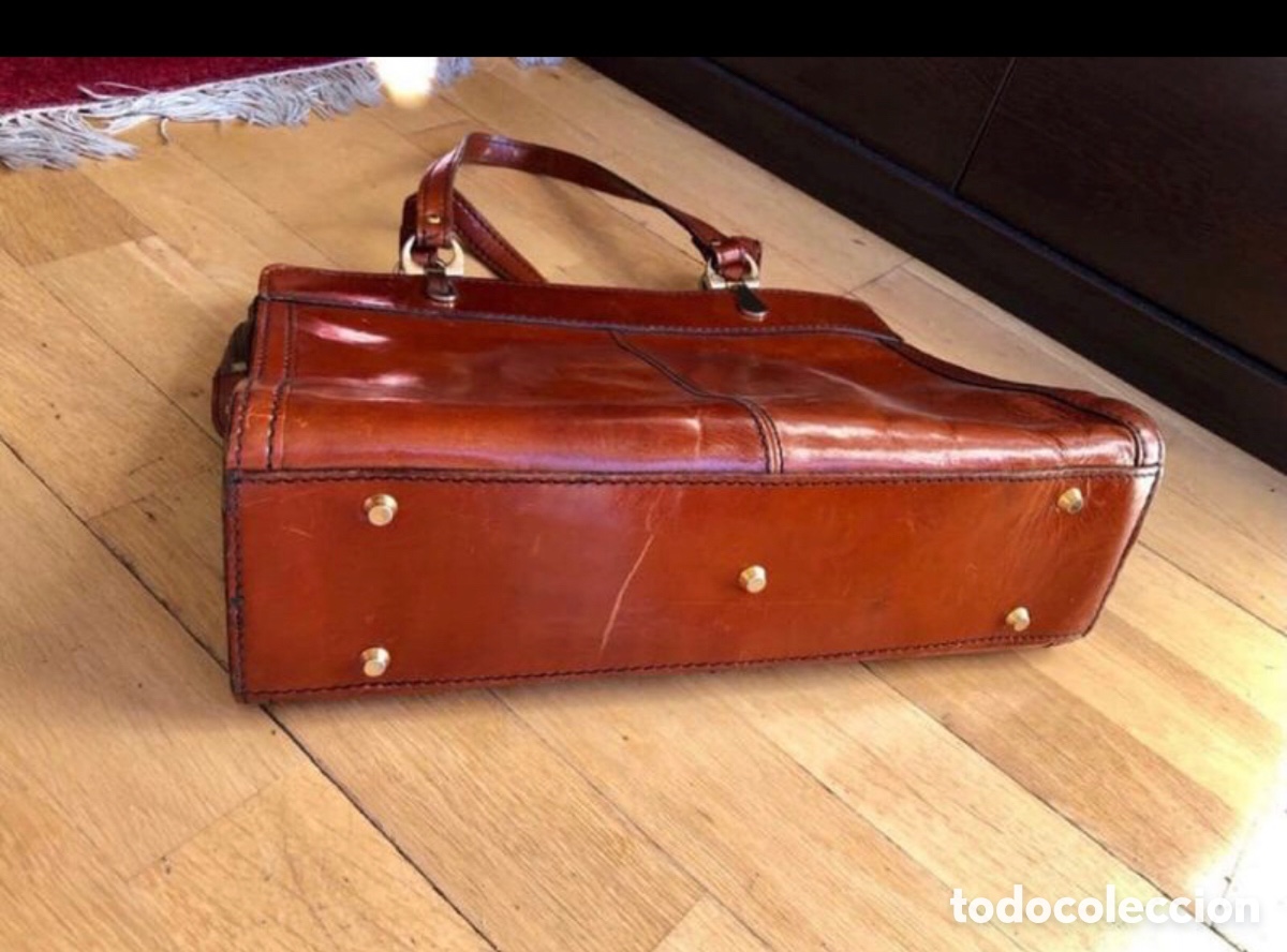 Vintage: Bolso piel marr&oacute;n. ASM - Foto 6
