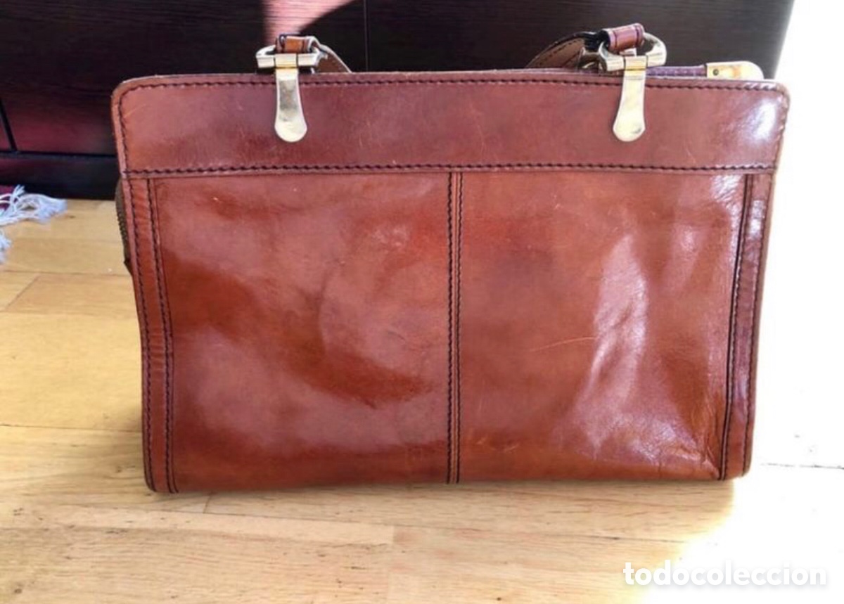Vintage: Bolso piel marr&oacute;n. ASM - Foto 7
