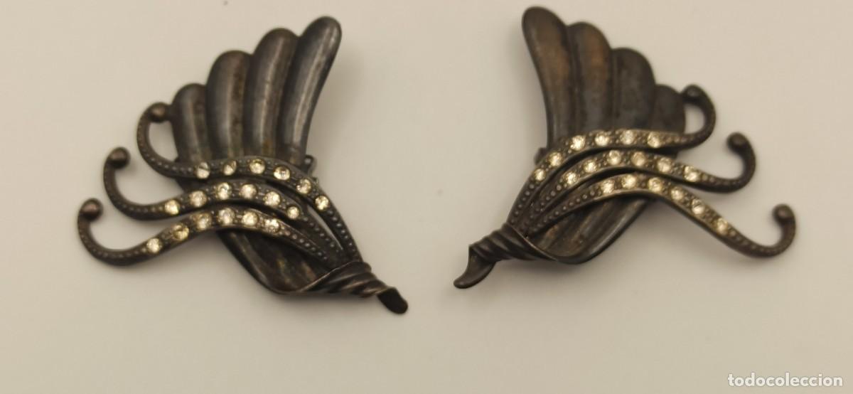 Vintage: Pendientes metal con circonitas - Foto 1