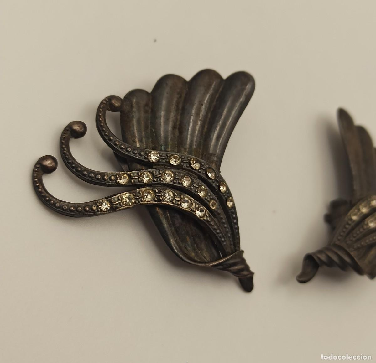 Vintage: Pendientes metal con circonitas - Foto 2