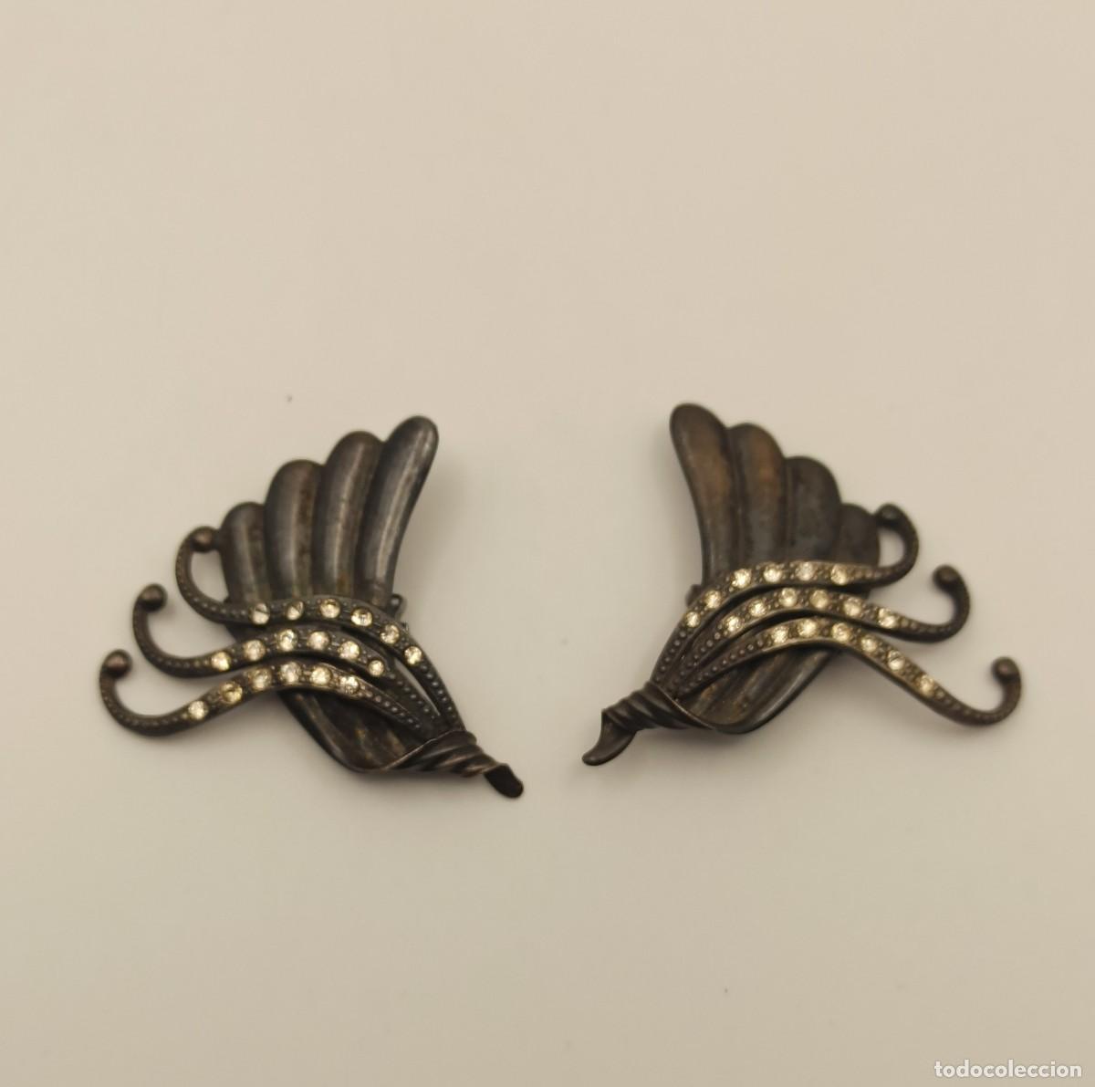 Vintage: Pendientes metal con circonitas - Foto 3