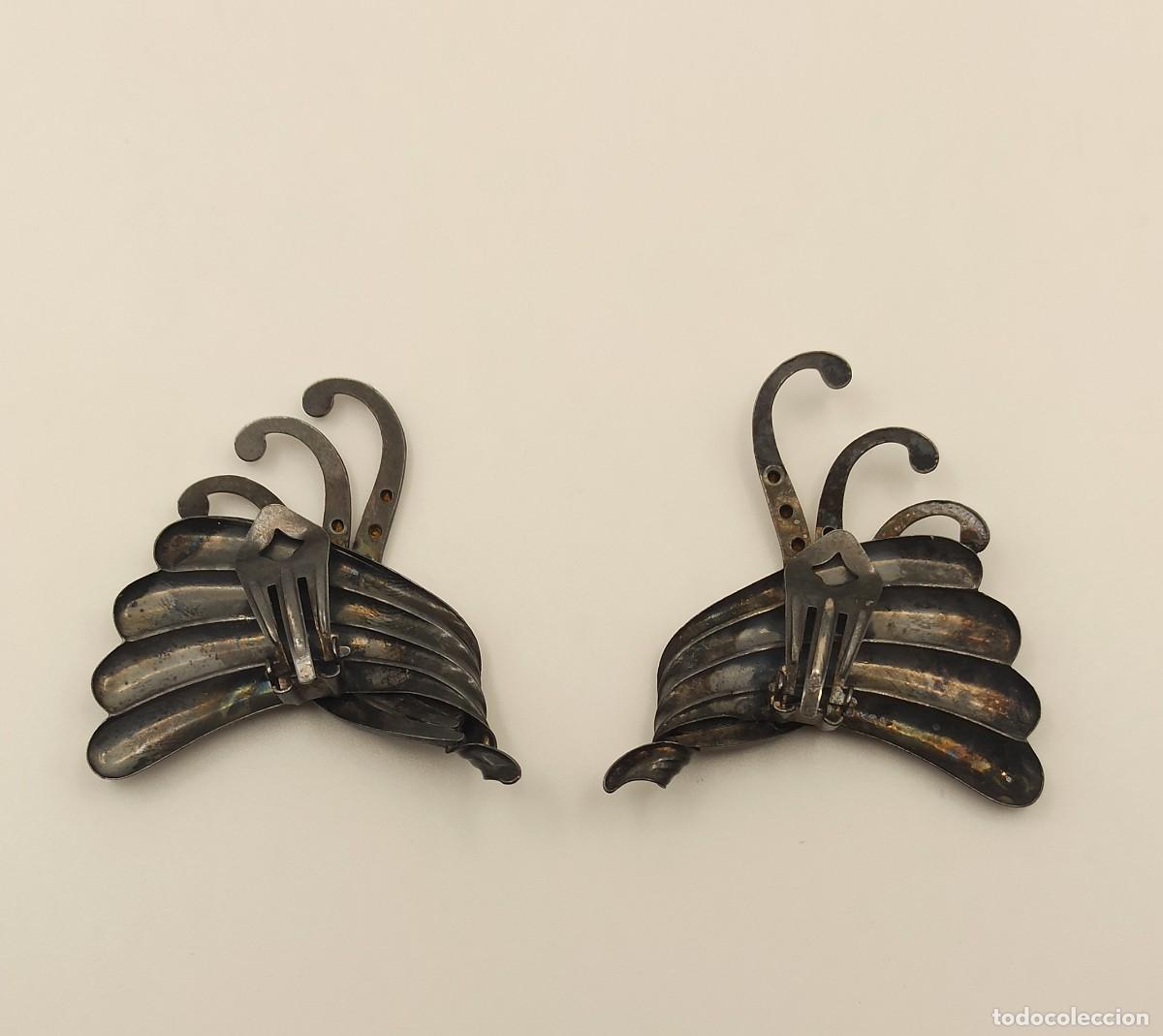 Vintage: Pendientes metal con circonitas - Foto 4