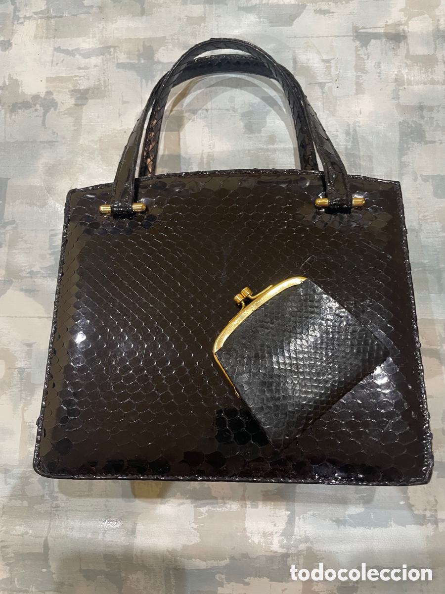 Vintage: Bolso serpiente negro - Foto 1