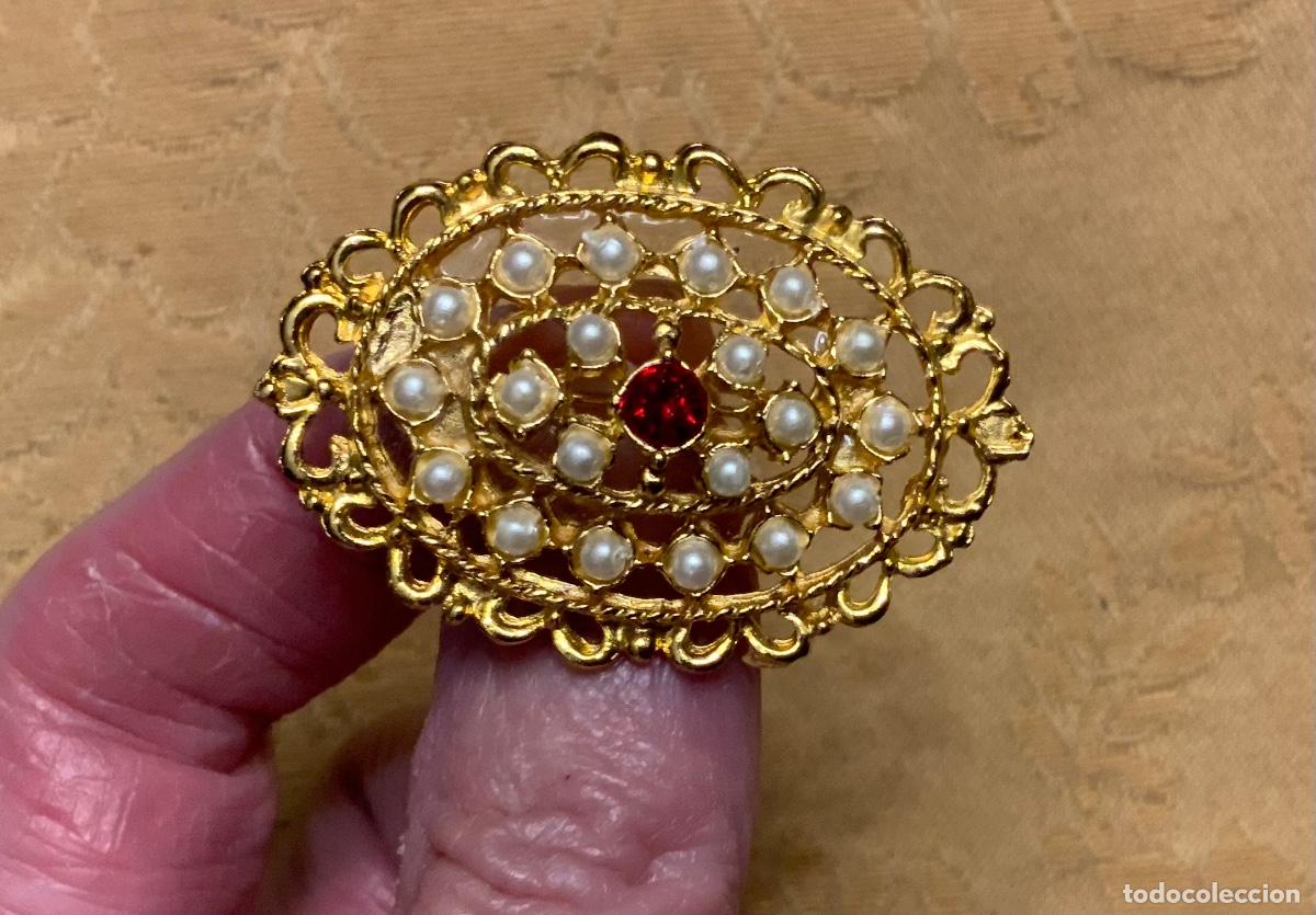 Vintage: BROCHE VINTAGE DORADO CON PERLAS - Foto 3