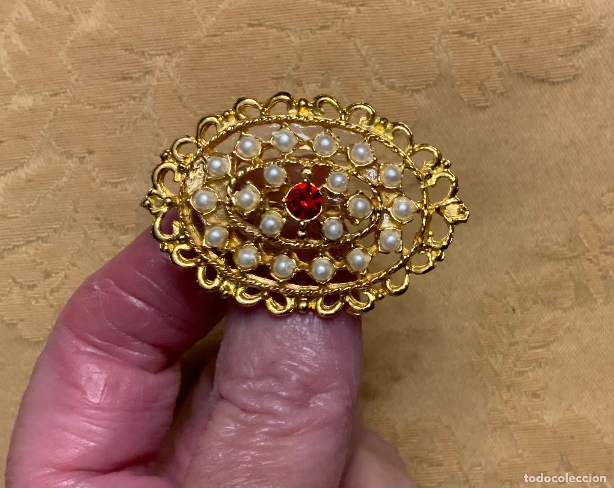 Vintage: BROCHE VINTAGE DORADO CON PERLAS - Foto 4
