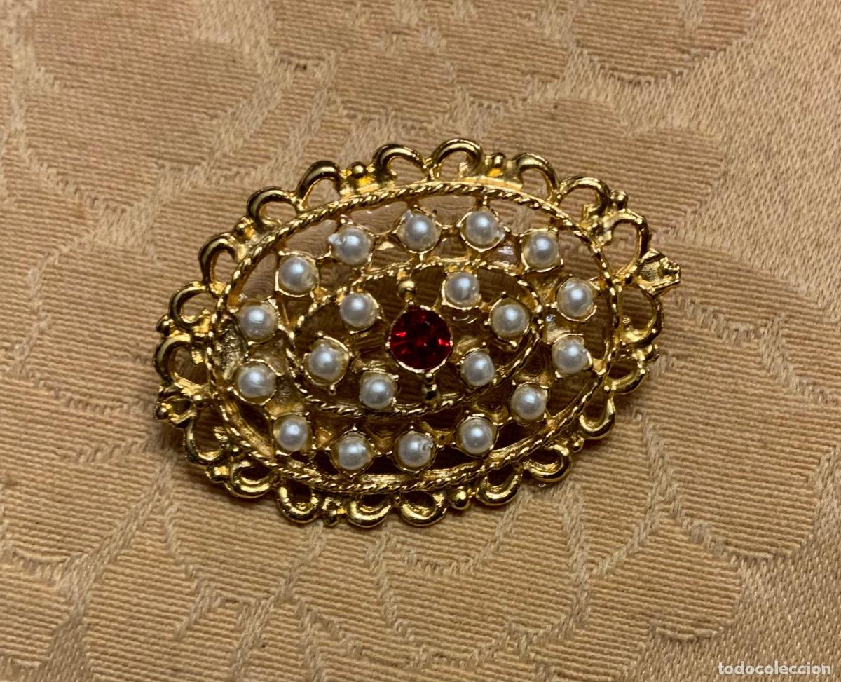 Vintage: BROCHE VINTAGE DORADO CON PERLAS - Foto 5