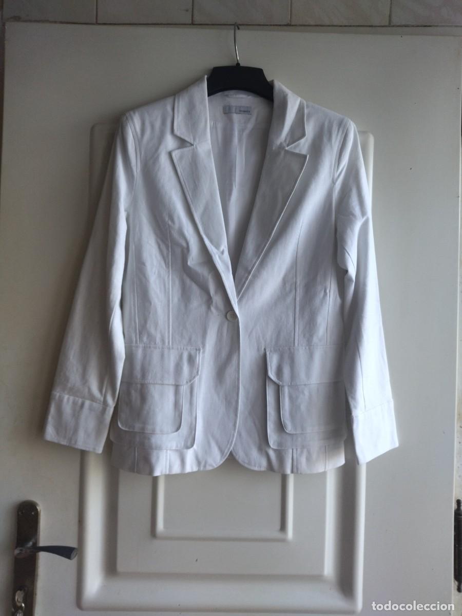 Vintage: Chaqueta blanca de lino y algodon. hm hennes - Foto 1