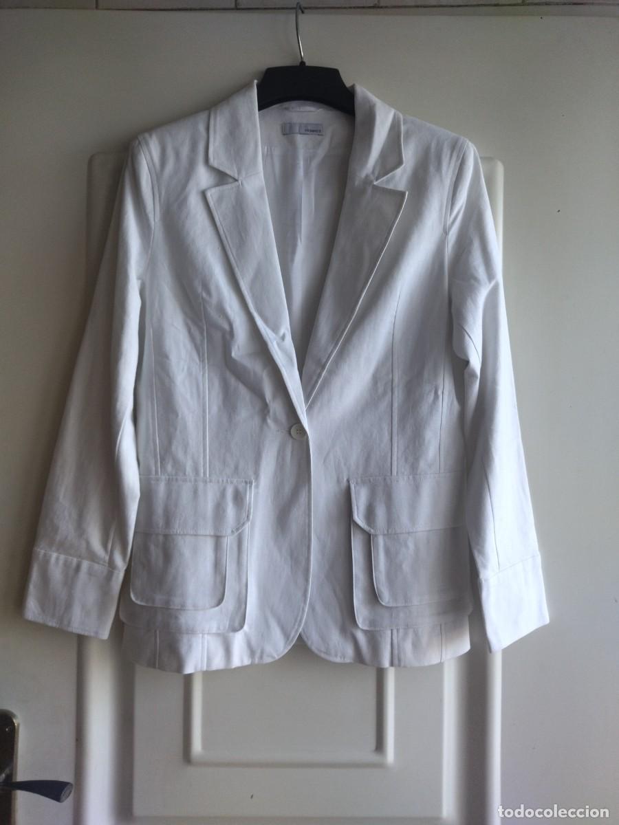 Vintage: Chaqueta blanca de lino y algodon. hm hennes - Foto 2