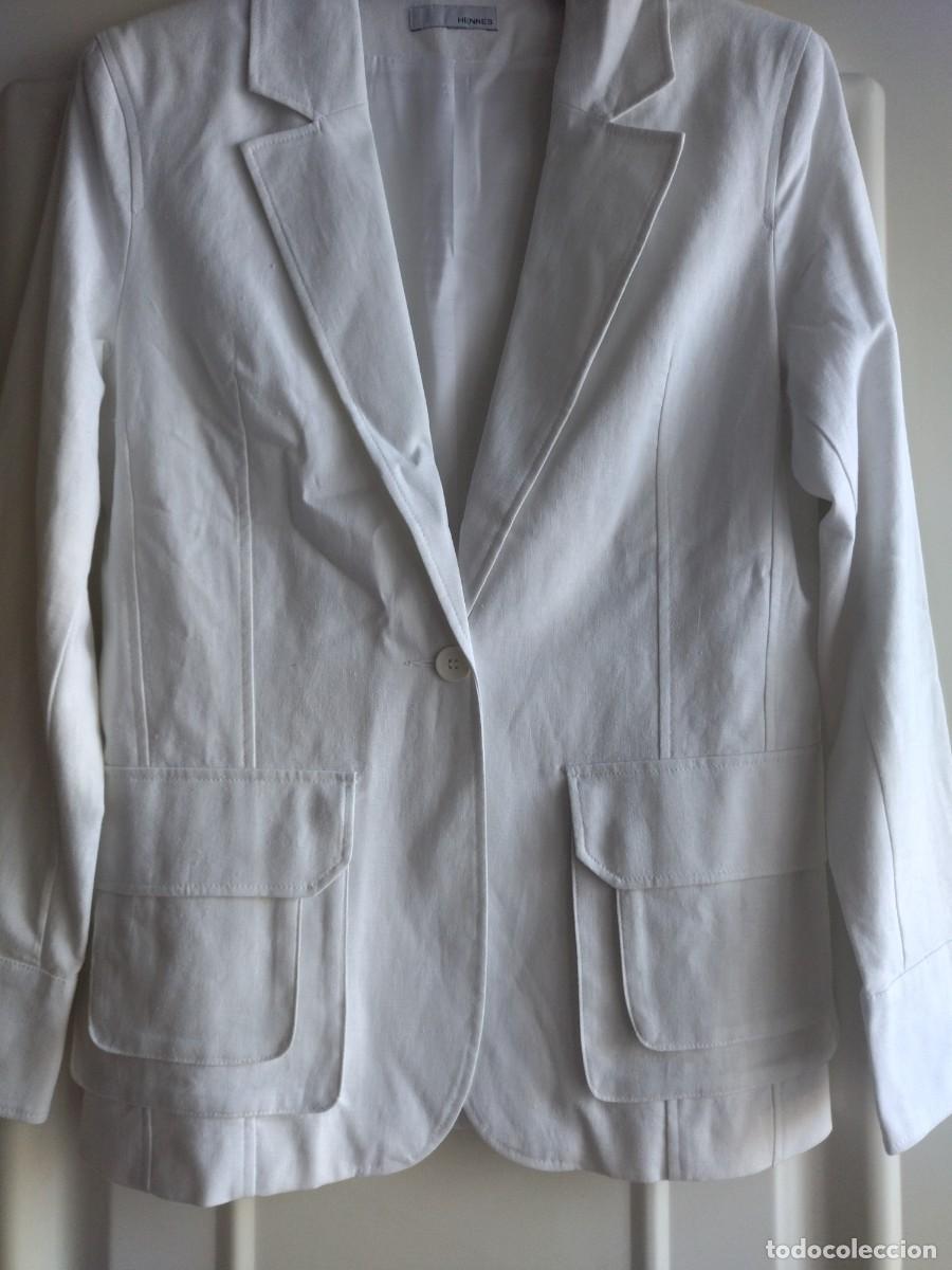 Vintage: Chaqueta blanca de lino y algodon. hm hennes - Foto 3