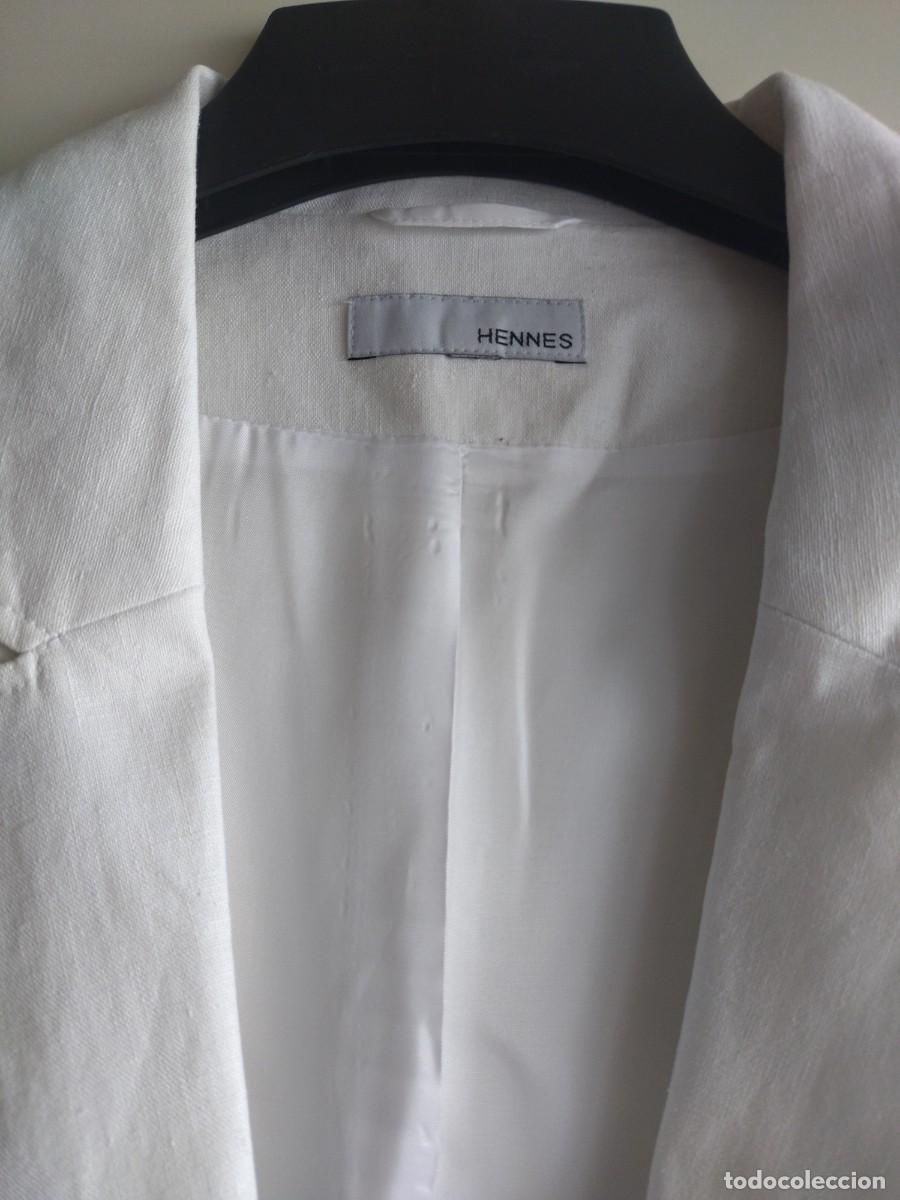 Vintage: Chaqueta blanca de lino y algodon. hm hennes - Foto 4