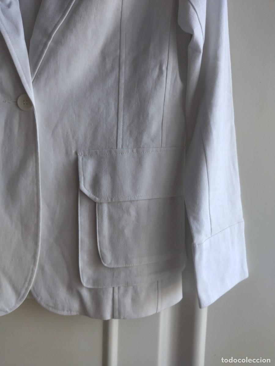 Vintage: Chaqueta blanca de lino y algodon. hm hennes - Foto 5