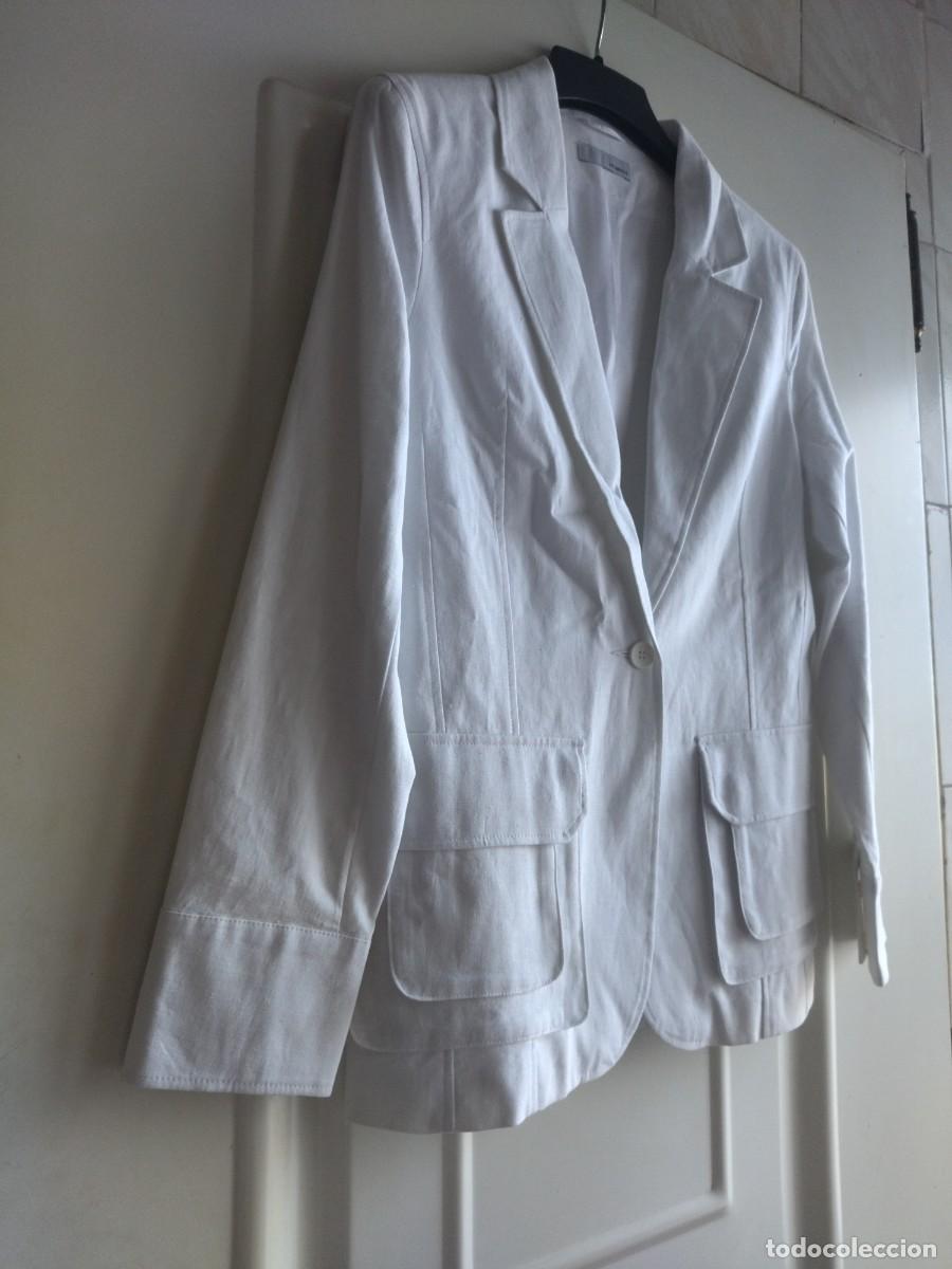 Vintage: Chaqueta blanca de lino y algodon. hm hennes - Foto 7