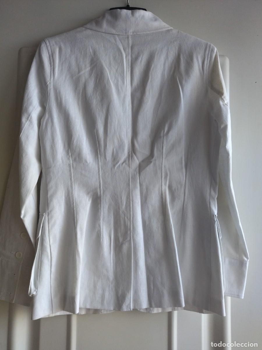 Vintage: Chaqueta blanca de lino y algodon. hm hennes - Foto 9