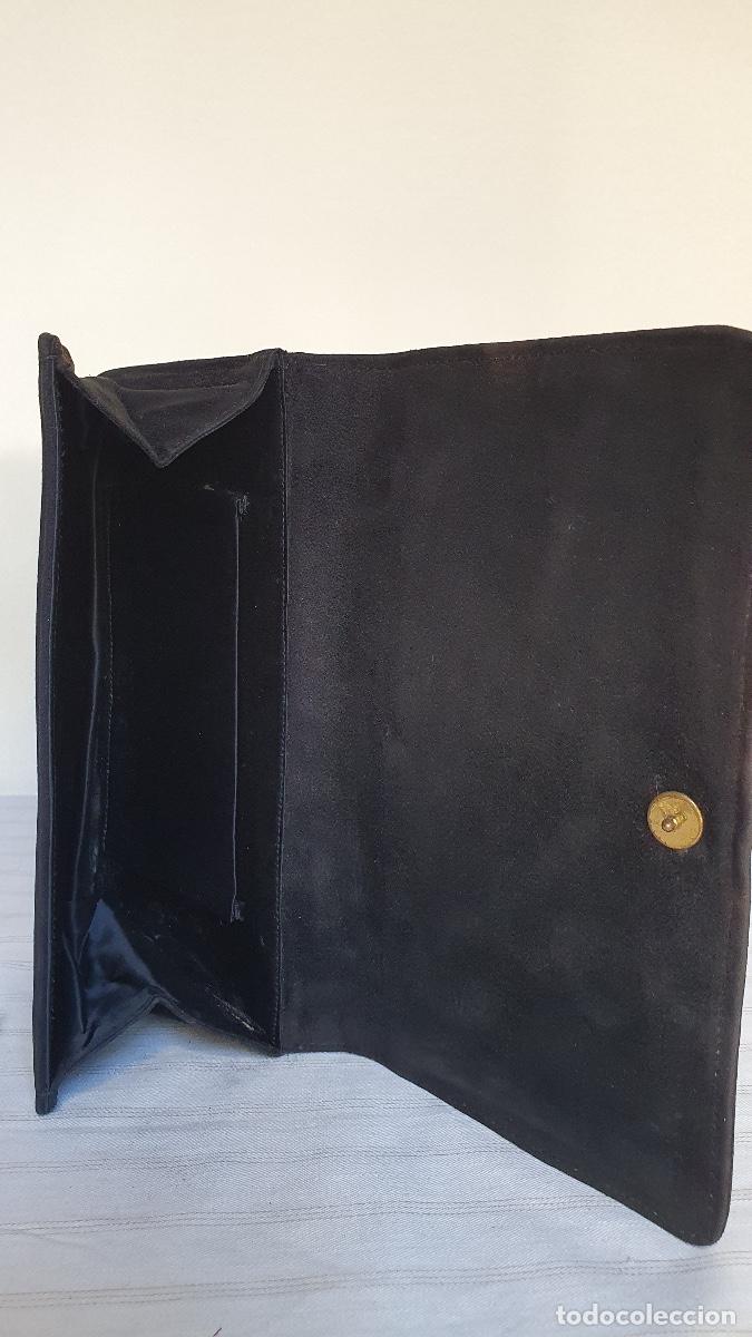Vintage: Cartera de ante negro - Foto 2