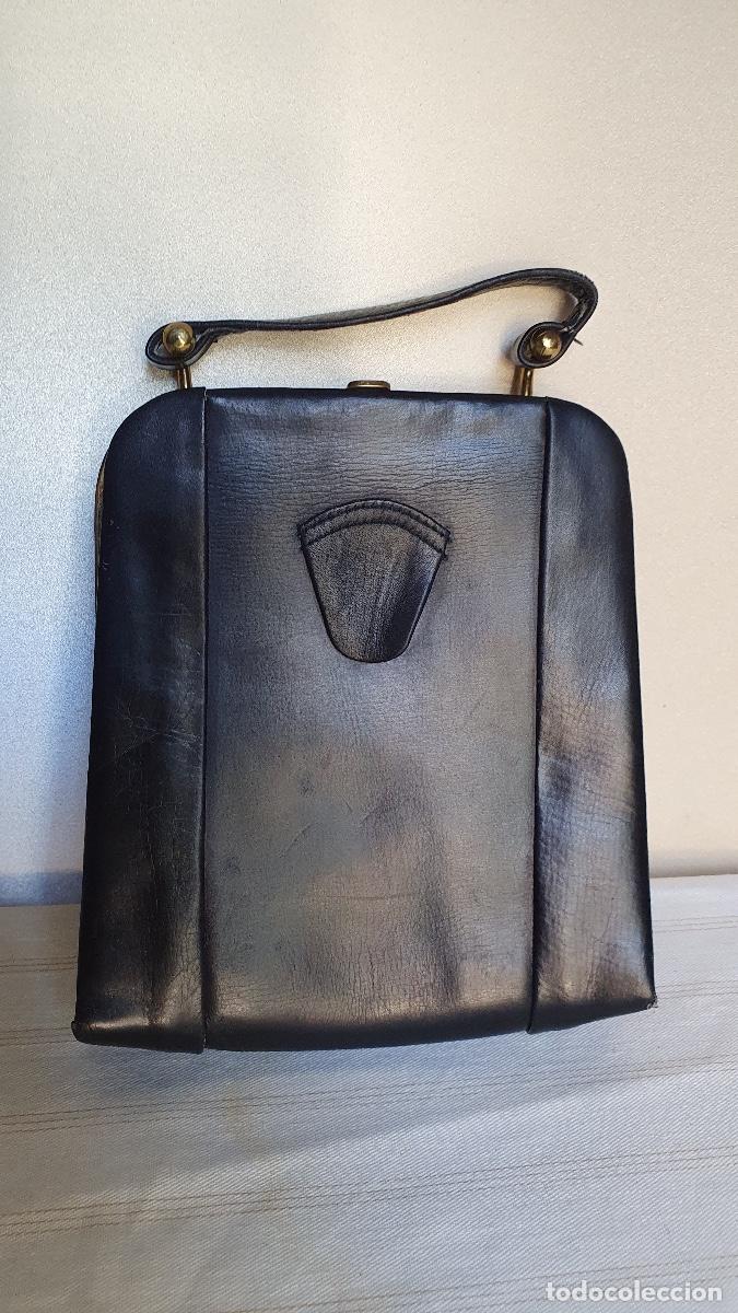 Vintage: Bolso de piel negro - Foto 1