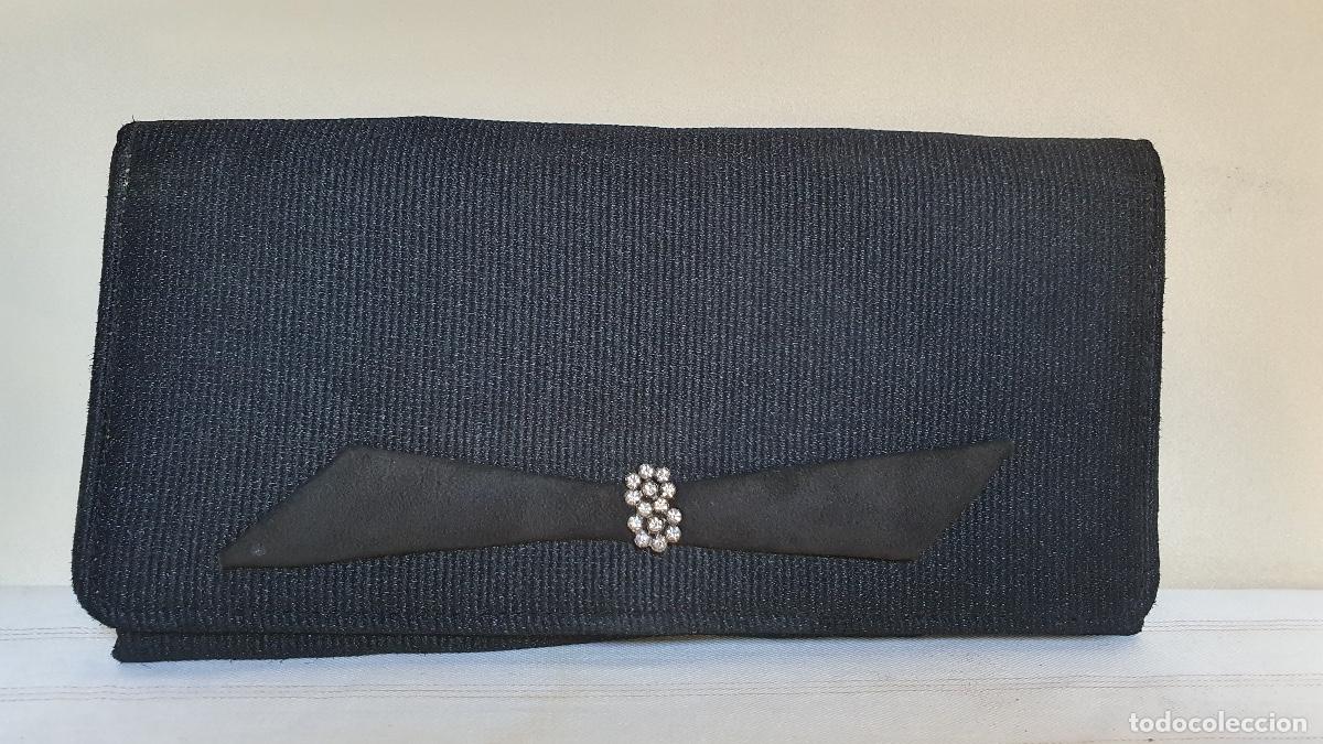 Vintage: Cartera de tela con lazo y cristal - Foto 1