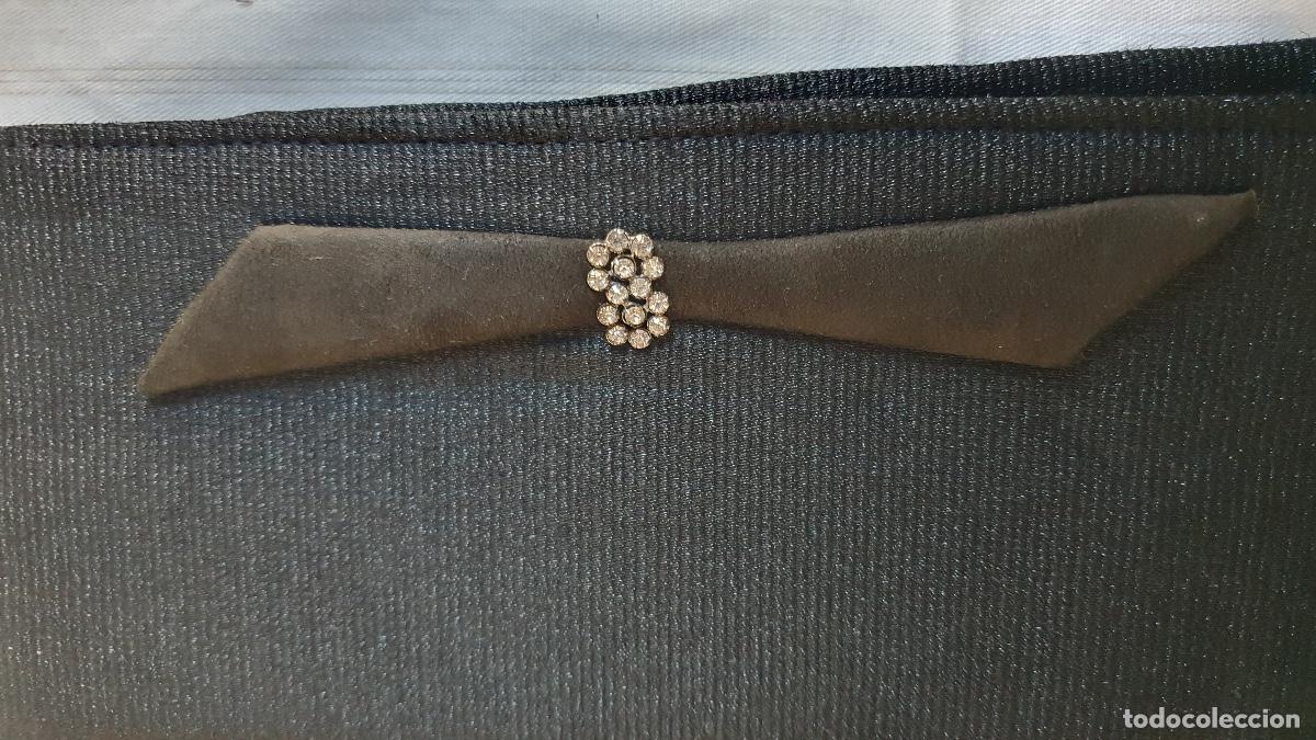 Vintage: Cartera de tela con lazo y cristal - Foto 3