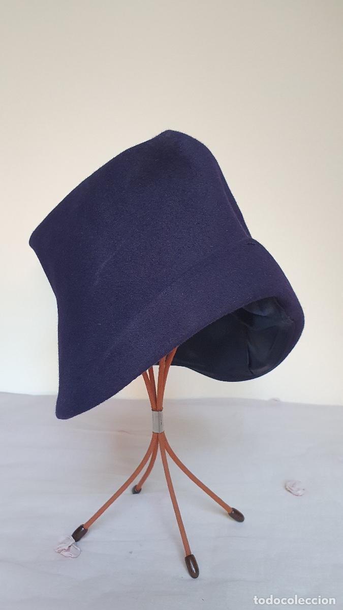 Vintage: Sombrero de fieltro azulon levantado - Foto 1