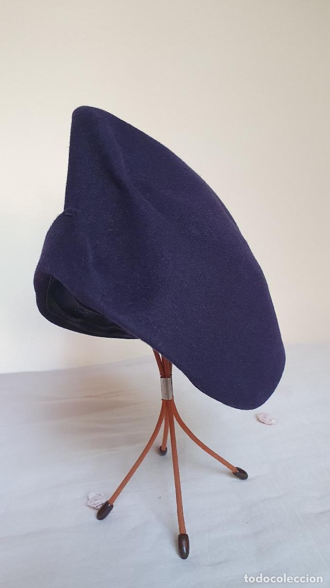 Vintage: Sombrero de fieltro azulon levantado - Foto 2