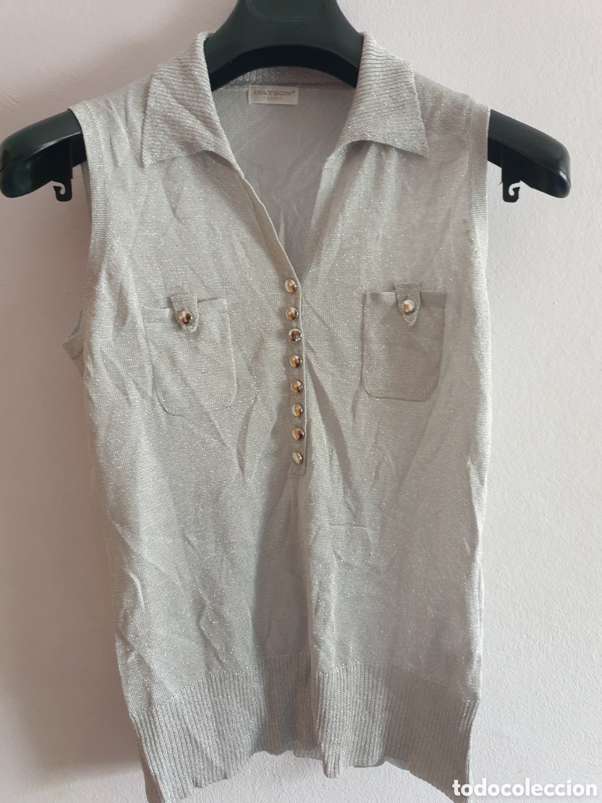 Vintage: Camiseta sin mangas plateada Datson. Talla 46 - Foto 1