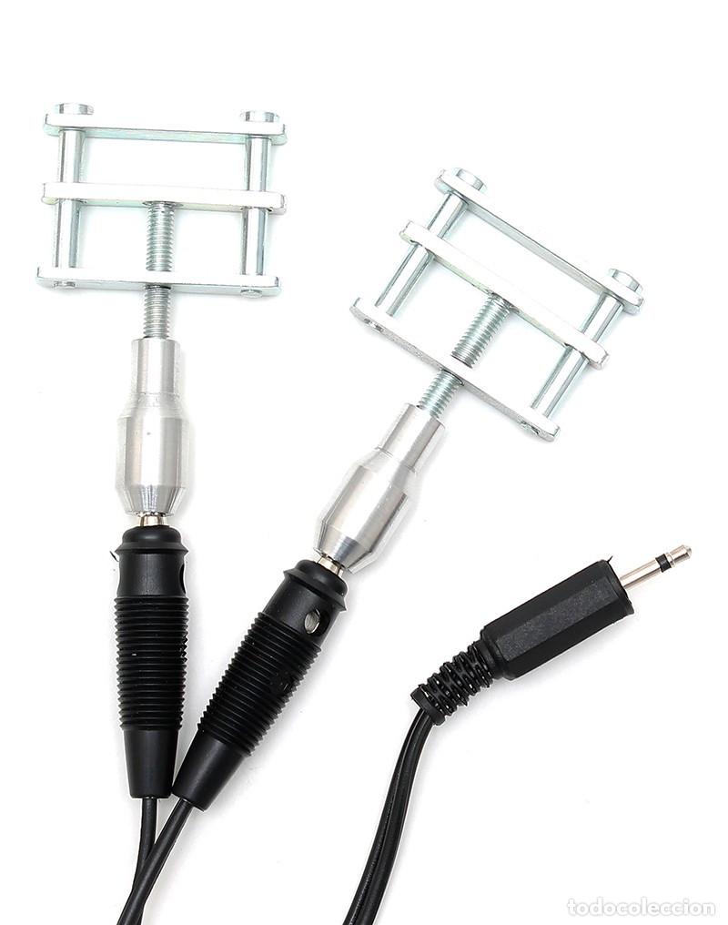 Vintage: Antiguo Cable con Pinzas El&eacute;ctricas Unipolares (2 Piezas) - Conector Jack