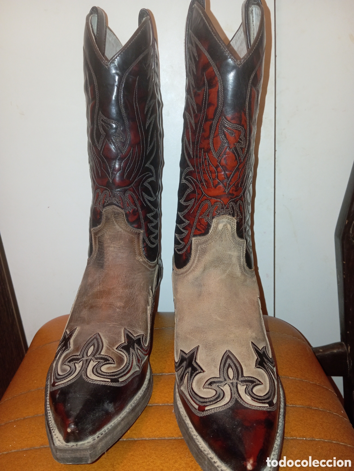 Vintage: botas de cuero cowboy - Foto 4