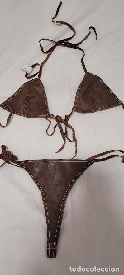 Vintage: Mini Sujetador y tanga marr&oacute;n - Foto 1