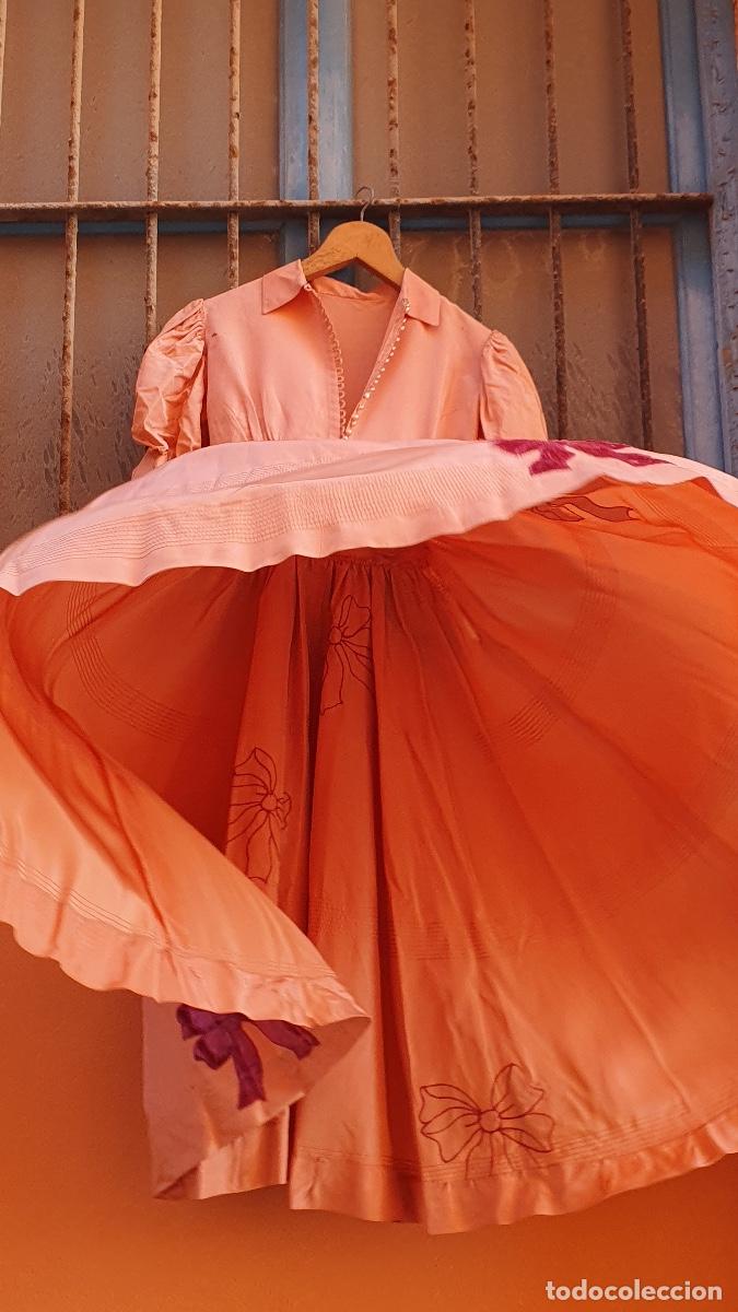 Vintage: Vestido de seda fresa - Foto 2