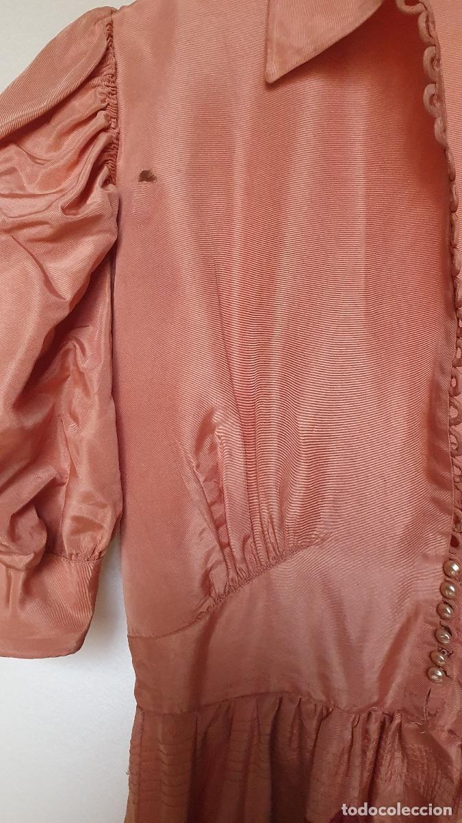 Vintage: Vestido de seda fresa - Foto 5